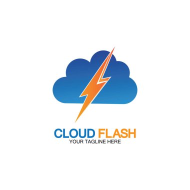 Bulut flaş vektör logo tasarımı şablon-vektörü