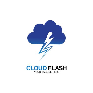 Bulut flaş vektör logo tasarımı şablon-vektörü