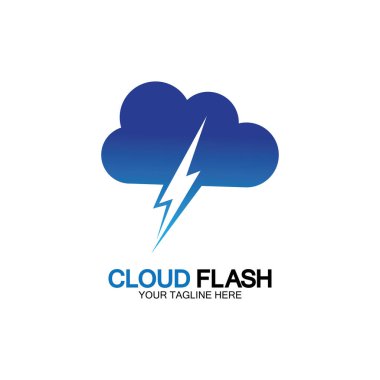 Bulut flaş vektör logo tasarımı şablon-vektörü