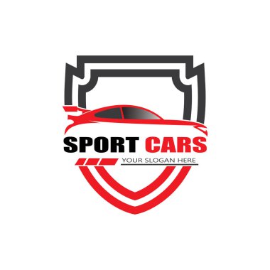 spor araba logo şablonu tasarım vektörü - Vektör