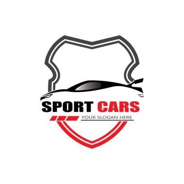 spor araba logo şablonu tasarım vektörü - Vektör