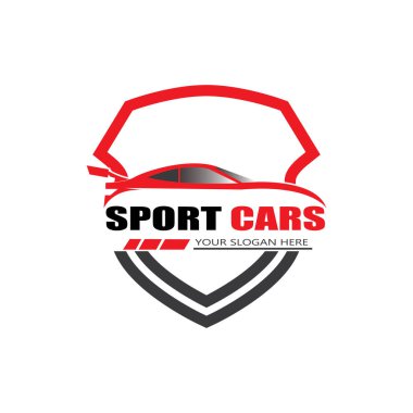 spor araba logo şablonu tasarım vektörü - Vektör
