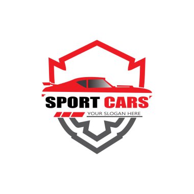 spor araba logo şablonu tasarım vektörü - Vektör