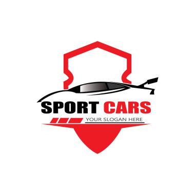 spor araba logo şablonu tasarım vektörü - Vektör
