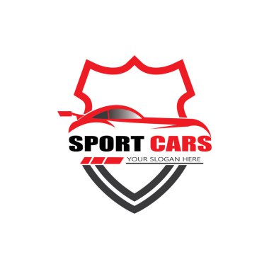 spor araba logo şablonu tasarım vektörü - Vektör