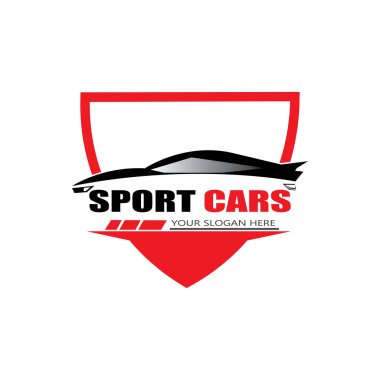 spor araba logo şablonu tasarım vektörü - Vektör
