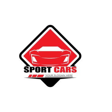 spor araba logo şablonu tasarım vektörü - Vektör