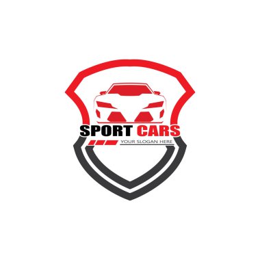 spor araba logo şablonu tasarım vektörü - Vektör