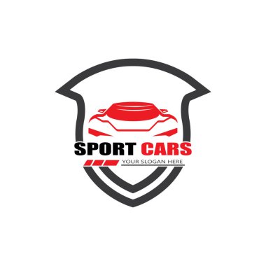 spor araba logo şablonu tasarım vektörü - Vektör