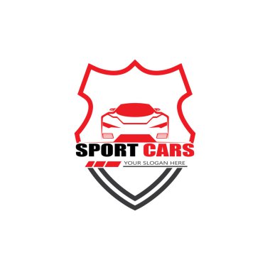 spor araba logo şablonu tasarım vektörü - Vektör