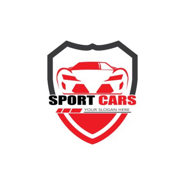 spor araba logo şablonu tasarım vektörü - Vektör