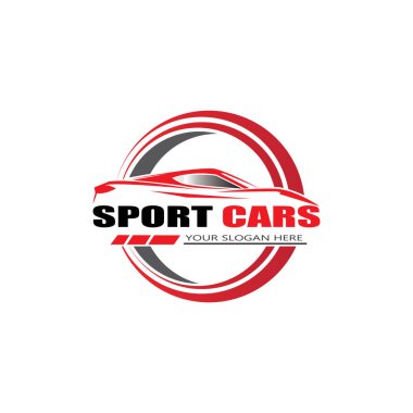 spor araba logo şablonu tasarım vektörü - Vektör