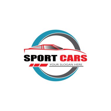 spor araba logo şablonu tasarım vektörü - Vektör