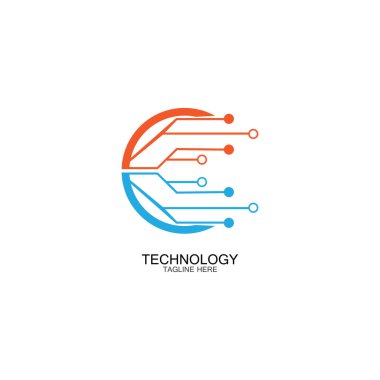 devre teknolojisi logo vektör şablon-vektörü