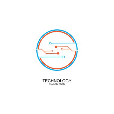 devre teknolojisi logo vektör şablon-vektörü