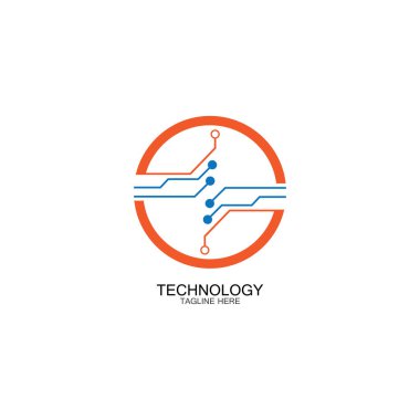 devre teknolojisi logo vektör şablon-vektörü