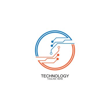 devre teknolojisi logo vektör şablon-vektörü