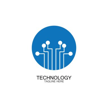 devre teknolojisi logo vektör şablon-vektörü