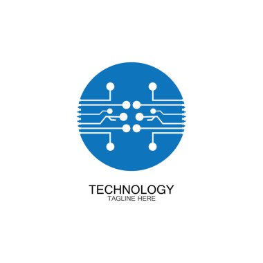 devre teknolojisi logo vektör şablon-vektörü