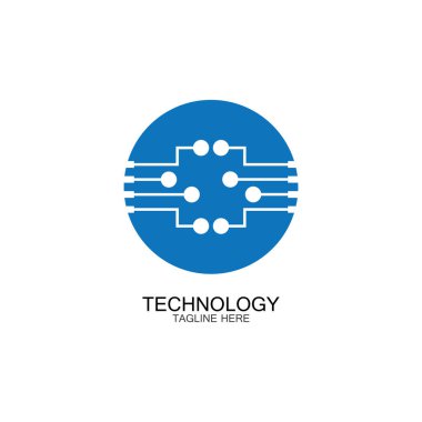 devre teknolojisi logo vektör şablon-vektörü