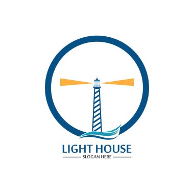 Deniz feneri logo ikonu vektör şablonu