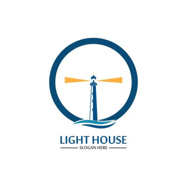 Deniz feneri logo ikonu vektör şablonu