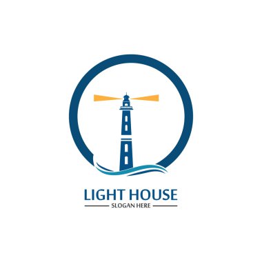 Deniz feneri logo ikonu vektör şablonu