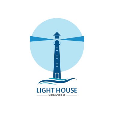 Deniz feneri logo ikonu vektör şablonu