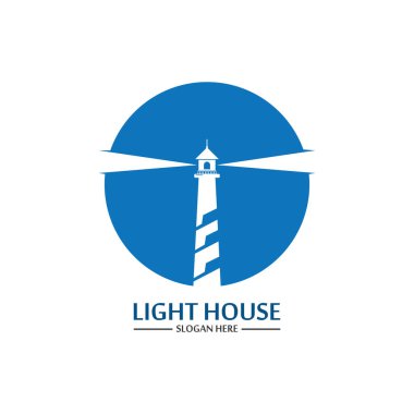 Deniz feneri logo ikonu vektör şablonu