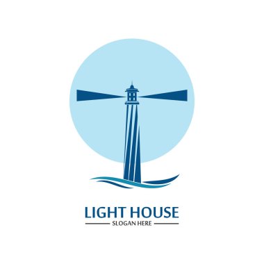 Deniz feneri logo ikonu vektör şablonu