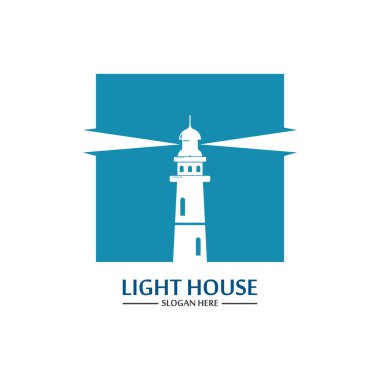 Deniz feneri logo ikonu vektör şablonu