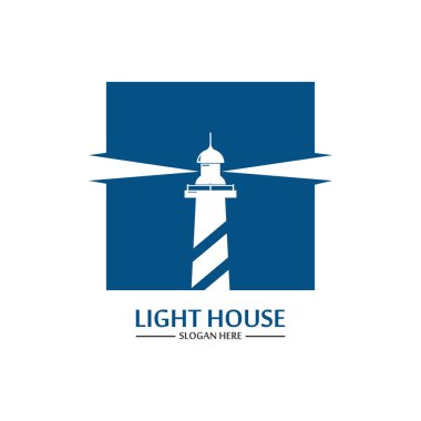 Deniz feneri logo ikonu vektör şablonu