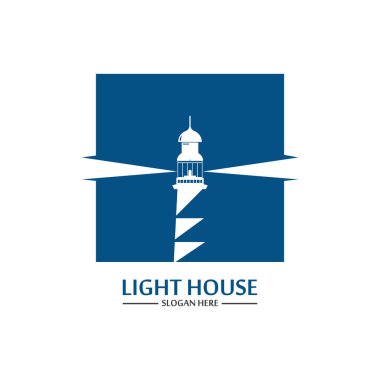 Deniz feneri logo ikonu vektör şablonu