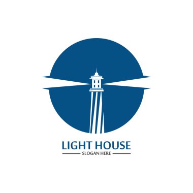 Deniz feneri logo ikonu vektör şablonu