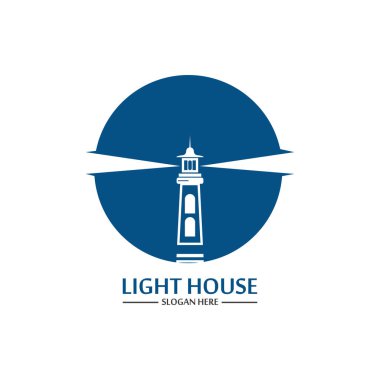 Deniz feneri logo ikonu vektör şablonu