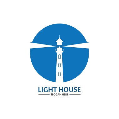 Deniz feneri logo ikonu vektör şablonu