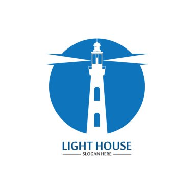 Deniz feneri logo ikonu vektör şablonu