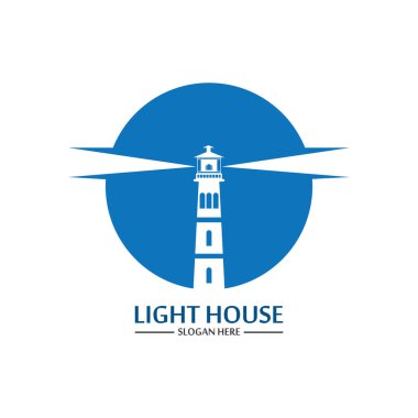 Deniz feneri logo ikonu vektör şablonu