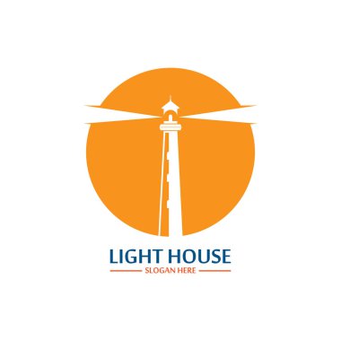 Deniz feneri logo ikonu vektör şablonu