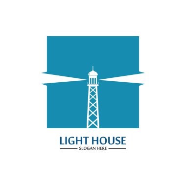 Deniz feneri logo ikonu vektör şablonu