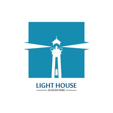 Deniz feneri logo ikonu vektör şablonu