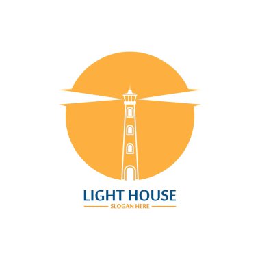 Deniz feneri logo ikonu vektör şablonu