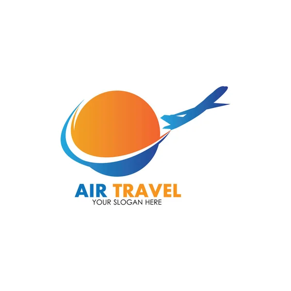 Hava Seyahati Logo Vektör Simgesi Tasarımı Şablon Vektör — Stok Vektör