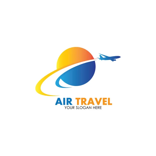 Air Travel Logo Vector Icono Diseño Plantilla Vector — Vector de stock