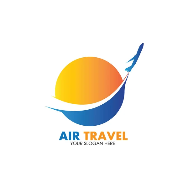 Air Travel Logo Vector Icono Diseño Plantilla Vector — Vector de stock