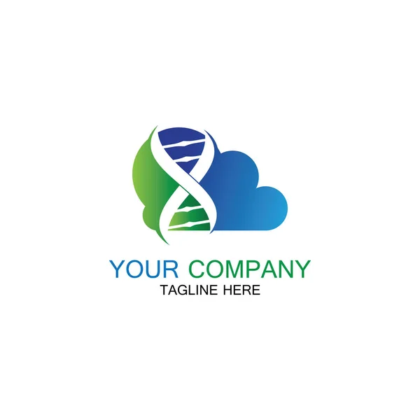 Dna Cloud Λογότυπο Διάνυσμα Πρότυπο Σχεδιασμού Διάνυσμα — Διανυσματικό Αρχείο