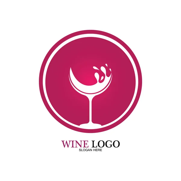 Diseño Del Logotipo Del Vino Template Vector Ilustración Icono Vector — Archivo Imágenes Vectoriales