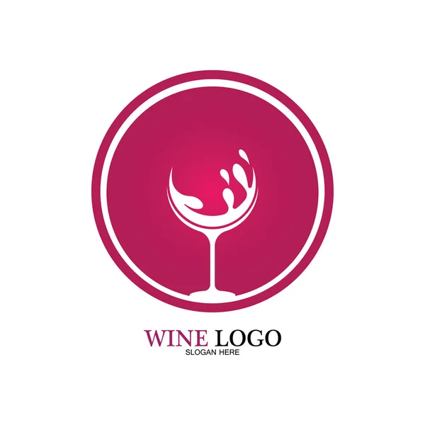 Diseño Del Logotipo Del Vino Template Vector Ilustración Icono Vector — Archivo Imágenes Vectoriales