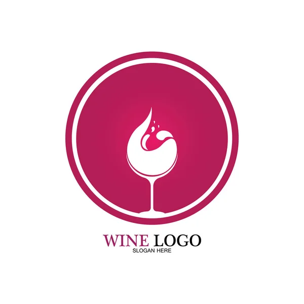 Diseño Del Logotipo Del Vino Template Vector Ilustración Icono Vector — Archivo Imágenes Vectoriales