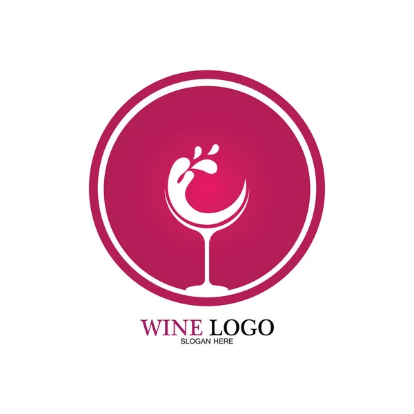 Design Logotipo Vinho Template Vector Ilustração Ícone Vetor — Vetor de Stock